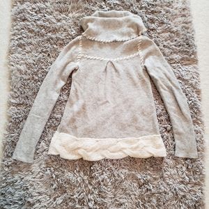 Anthropologie Sleeping On Snow Gray Cowl Neck S